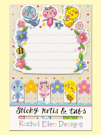 Sticky notes and tabs, 140, småfugler & blomster