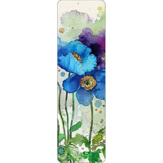 Bokmerke 5x17cm Bug Art blå blomster