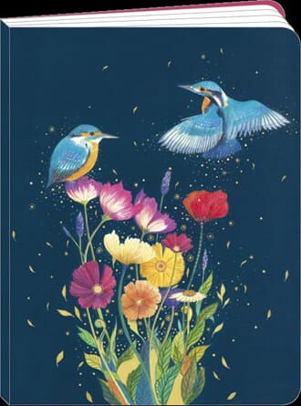 Skrivebok 17x22cm blank Jehanne Weyman to blå fugler