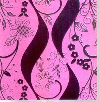 Minikort,GLICK,  "Floral Swirl" fuschia pearl