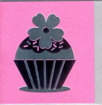 Minikort,GLICK,  "Cupcake" fuschia pearl