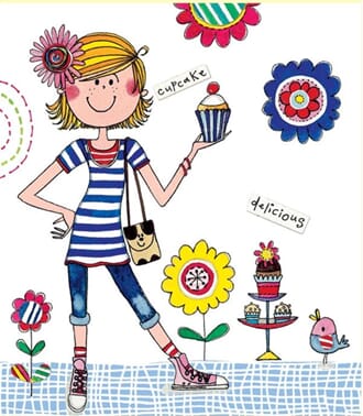 Minikort Rachel Ellen Designs, 85x75, Cupcake Girl