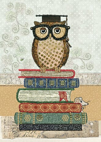 Doble kort 167x118, Amy`s Cards, Book Owl