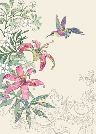 Doble kort 167x118, Collage, Lily Hummingbird