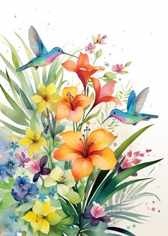Kort 167x118, Portfolio, Lily Hummingbirds