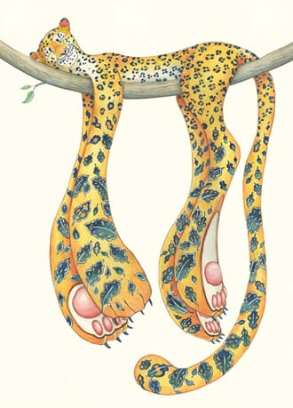 Kort 175x125 DM Collection sovende leopard