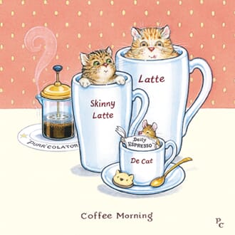 Doble kort, Peter Cross design, 165x165, Coffee Morning