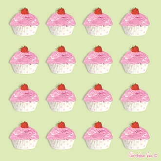 Kort 160x160, Christopher Vine Design, "Strawberry Cupcakes"