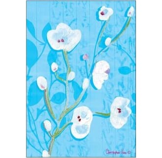 Doble kort 12x17, Christopher`s Garden, White Blossom
