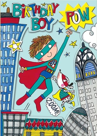 Doble kort 178x126, Wonderland, Birthday Boy Super Hero