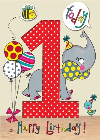 Doble kort 178x126, Wonderland, Age 1 Elephant