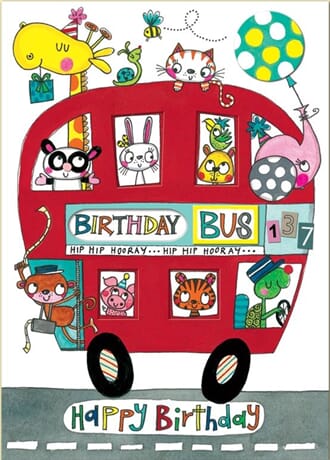 Doble kort 178x126, Wonderland, Birthday Bus