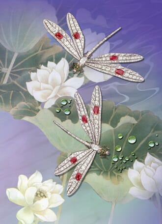 Kort 178x122 Crystal Collection, Diamond Dragonflies