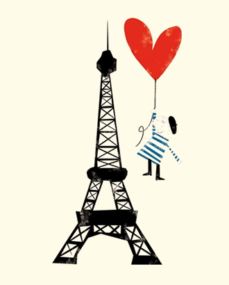 Kort, Ink Press, Eiffeltårn & hjerte