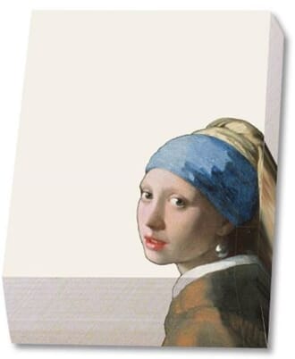 Notisblokk m/skråkant, dekorert, Girl with a Pearl Earring