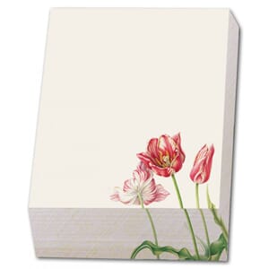 Notisblokk m/skråkant, dekorert, tulipaner