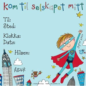 Innbydelser 15x15, Rachel Ellen Designs, Super Hero