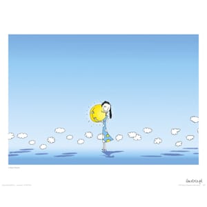 Plakat 40x50, Ilustris, jente med sol