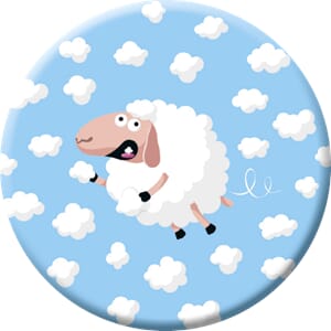 Magnet, rund 88mm, sau i skyene