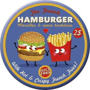 Magnet, rund 88mm, hamburger