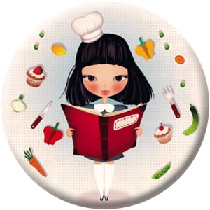 Magnet, rund 56mm, m/kokebok