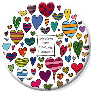 Magnet, rund 88mm, hjerter