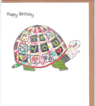 Kort 165x140 ART FOLIO, Birthday Tortoise