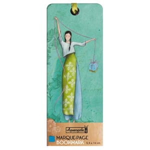 Bokmerke m/fløyelsbånd, 55x140, G.Boissonnard, grønt