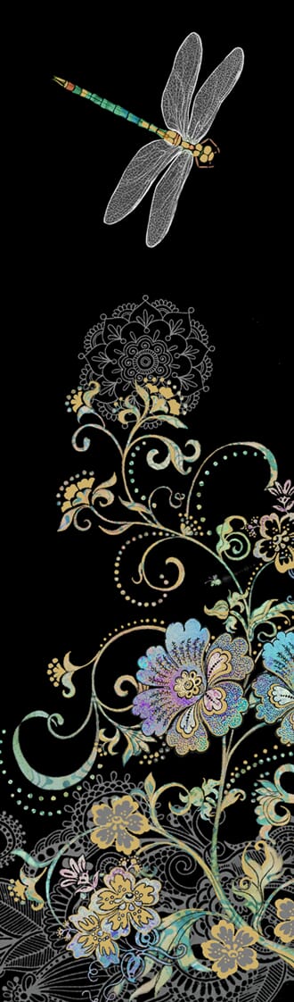 Bokmerke 5x17cm, Bug Art motiver, øyenstikker