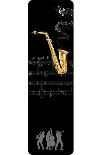 Bokmerke 5x17cm, Bug Art motiver, saxofon