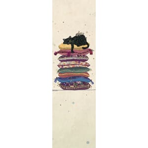 Bokmerke 5x17cm, Bug Art motiver, katt og mus på puter