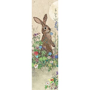 Bokmerke 5x17cm, Bug Art motiver, hare & blomster