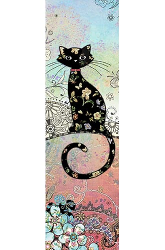 Bokmerke 5x17cm, Bug Art motiver, dekorert katt