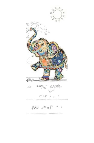 Bokmerke 5x17cm, Bug Art motiver, elefant