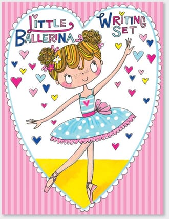 Brevsett for barn m/klistremerker, Little Ballerina