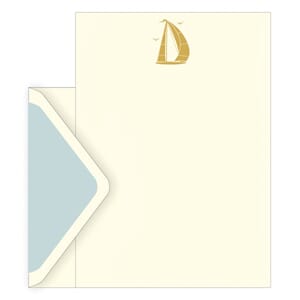 Brevsett i gaveeske, sailboat