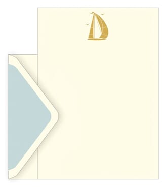Brevsett i gaveeske, sailboat