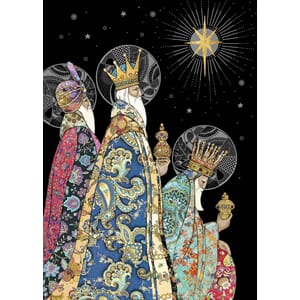 Doble julekort 12x17, Jewels, tre konger