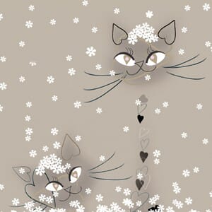Julekort dbl 150x150mm, Sophie Morrell, Snow Cats