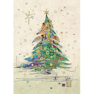 Doble julekort 12x17, Paper & Foil, Painted Tree