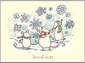 Julekort,Two Bad Mice, Snow Flakes