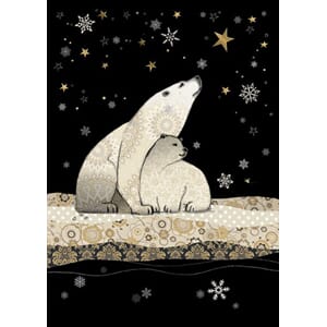 Doble julekort 12x17, Jewels, Polar Bears
