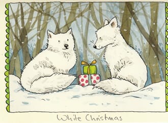 Julekort,Two Bad Mice, White Christmas