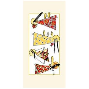 Julekort, 10x22, Ilustris, 4 engler