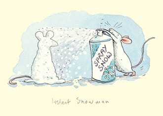 Julekort dobbelt, Two Bad Mice, Instant Snowman