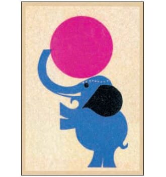 Enkelt kort  Art Press, 148x105, Elephant Acrobat
