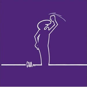 Enkle kort 140x140mm, La Linea/Streken, lilla