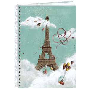 Notisbok spiral A5,  Eiffeltårnet