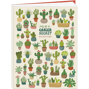Skrivebok 17x22cm linjert, Lali, kaktuser