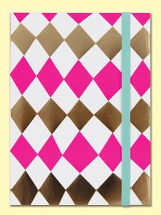 Notisbok A6, m/strikk, Rachel Ellen, Diamond Pattern